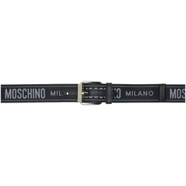 모스키노 Moschino Black Jacquard Logo Belt 241720M131009