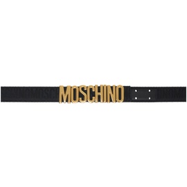 모스키노 Moschino Black Allover Logo Belt 241720M131010