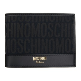 모스키노 Moschino Black All-Over Logo Wallet 241720M164006