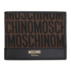 모스키노 Moschino Brown All-Over Logo Wallet 241720M164007