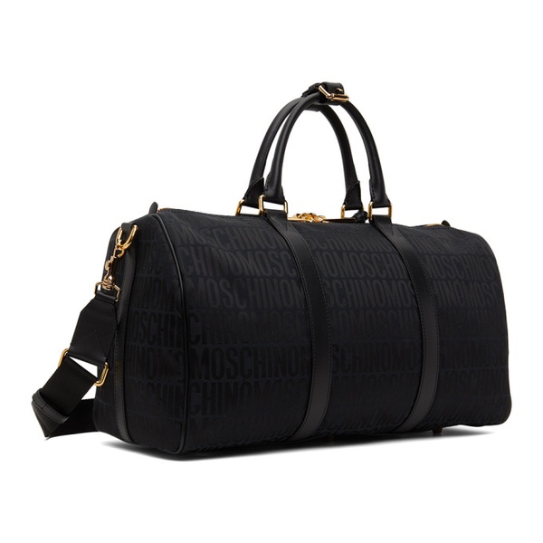  모스키노 Moschino Black Logo Duffle Bag 241720M169001