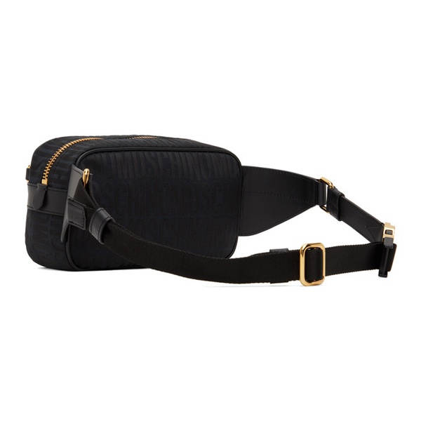  모스키노 Moschino Black Logo Belt Bag 241720M171005