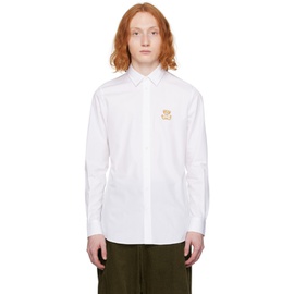 모스키노 Moschino White Teddy Patch Shirt 241720M192007