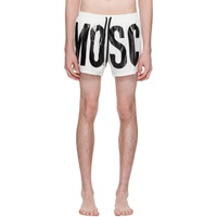 모스키노 Moschino White Printed Swim Shorts 241720M216006