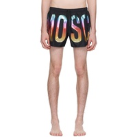 모스키노 Moschino Black Printed Swim Shorts 241720M216009