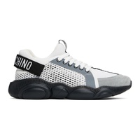 모스키노 Moschino White & Gray Teddy Strap Sneakers 241720M237012
