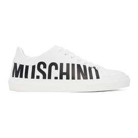 모스키노 Moschino White Leather Logo Sneakers 241720M237017