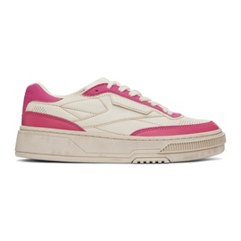 리복 클래식 Reebok Classics 오프화이트 Off-White & Pink Club C LTD Sneakers 241749F128058