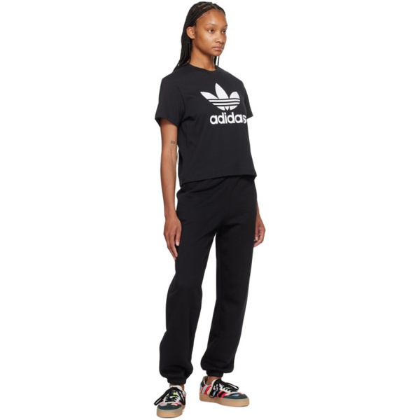 아디다스 아디다스 오리지널 Adidas Originals Black Adicolor Trefoil T-Shirt 241751F110001