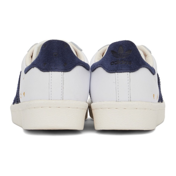 아디다스 아디다스 오리지널 Adidas Originals White & Navy Pop Trading Company 에디트 Edition Superstar ADV Sneakers 241751F128019