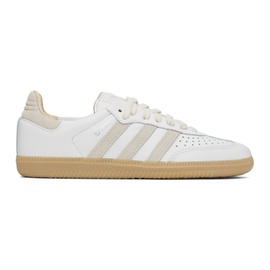아디다스 오리지널 Adidas Originals White & Beige Samba OG Sneakers 241751F128028