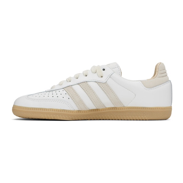 아디다스 아디다스 오리지널 Adidas Originals White & Beige Samba OG Sneakers 241751F128028