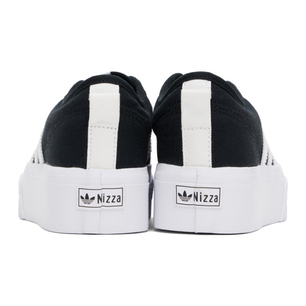 아디다스 아디다스 오리지널 Adidas Originals Black & White Nizza Platform Sneakers 241751F128074