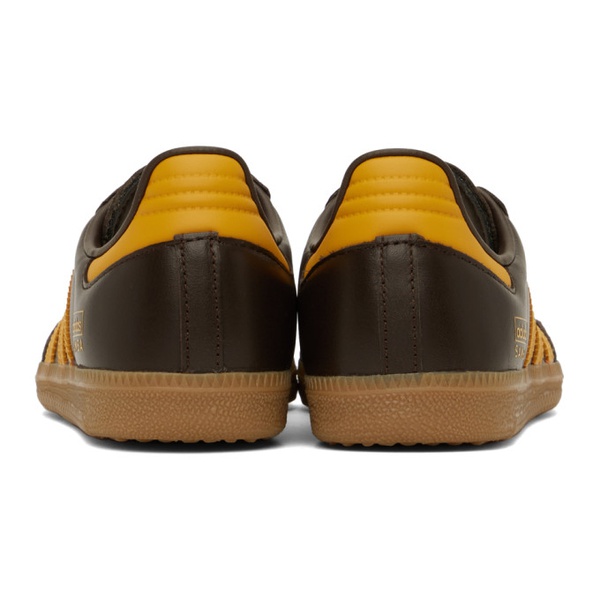 아디다스 아디다스 오리지널 Adidas Originals Brown & Orange Samba OG Sneakers 241751F128078