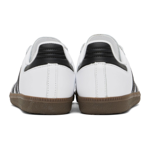 아디다스 아디다스 오리지널 Adidas Originals White & Black Samba OG Sneakers 241751F128079