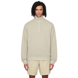 아디다스 오리지널 Adidas Originals Beige Half-Zip Sweatshirt 241751M202014