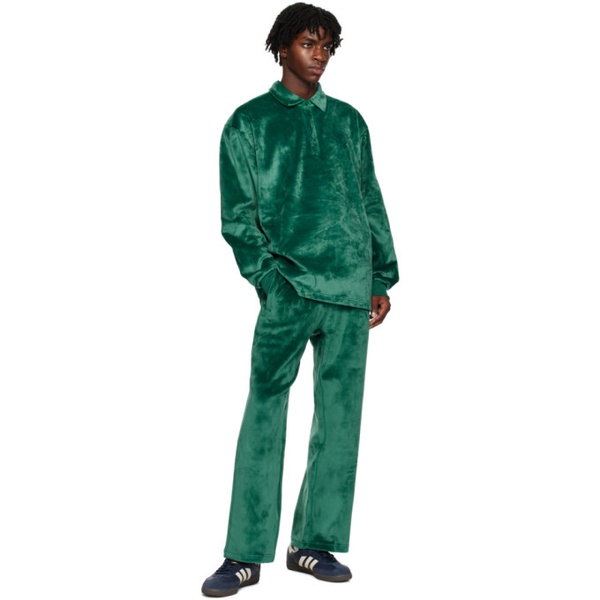 아디다스 아디다스 오리지널 Adidas Originals Green Placket Long Sleeve Polo 241751M212000