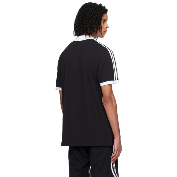 아디다스 아디다스 오리지널 Adidas Originals Black 3-Stripes Polo 241751M212005