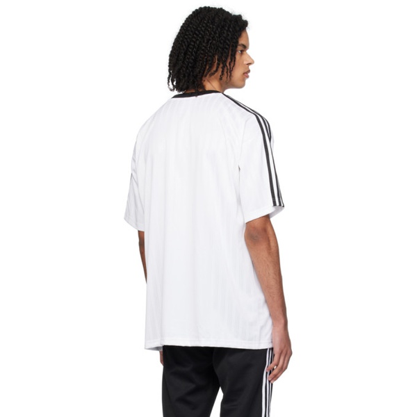 아디다스 아디다스 오리지널 Adidas Originals White & Black Stripe T-Shirt 241751M213011