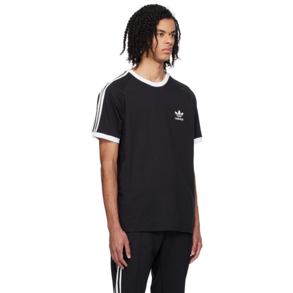 아디다스 아디다스 오리지널 Adidas Originals Black 3-Stripes T-Shirt 241751M213014