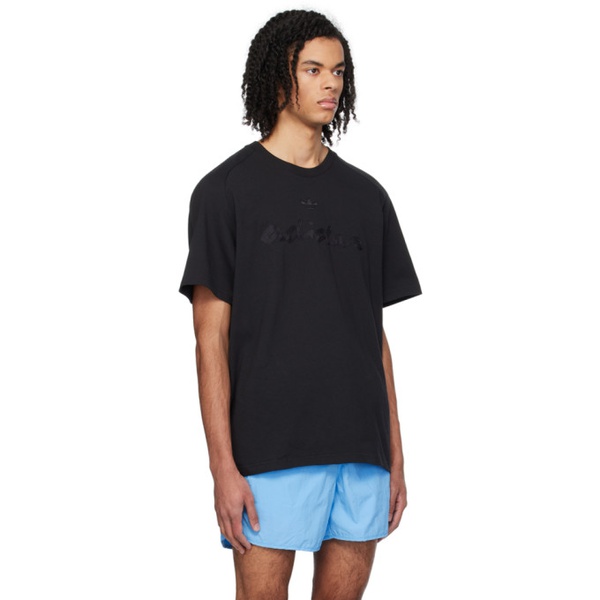 아디다스 아디다스 오리지널 Adidas Originals Black Graphic T-Shirt 241751M213016