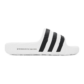 아디다스 오리지널 Adidas Originals White & Black Adilette 22 Slides 241751M234005