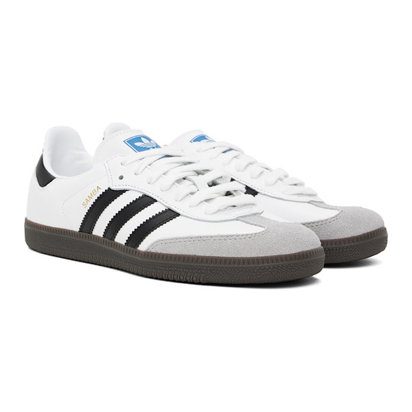 아디다스 아디다스 오리지널 Adidas Originals White & Black Samba OG Sneakers 241751M237049