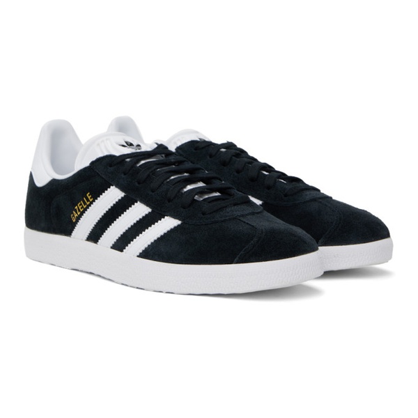 아디다스 아디다스 오리지널 Adidas Originals Black & White Gazelle Sneakers 241751M237053