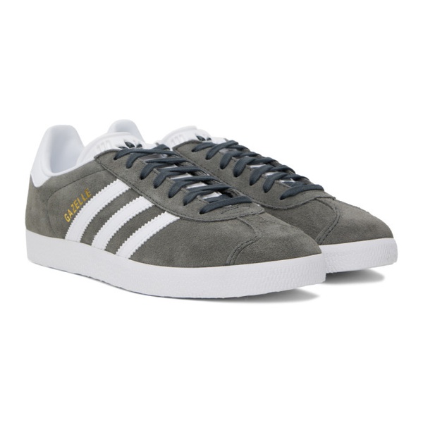 아디다스 아디다스 오리지널 Adidas Originals Gray & White Gazelle Sneakers 241751M237065