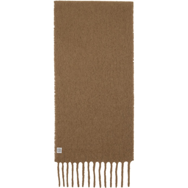  TOTEME Brown Monogram Leather Patch Scarf 241771F028010