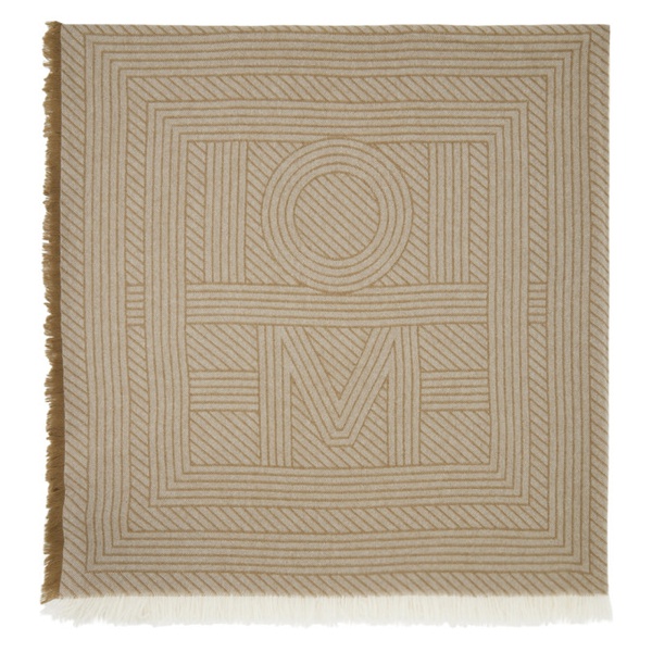  TOTEME Beige Striped Monogram Wool Scarf 241771F028014