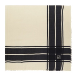 TOTEME 오프화이트 Off-White & Black Wool Silk Blanket Scarf 241771F028019