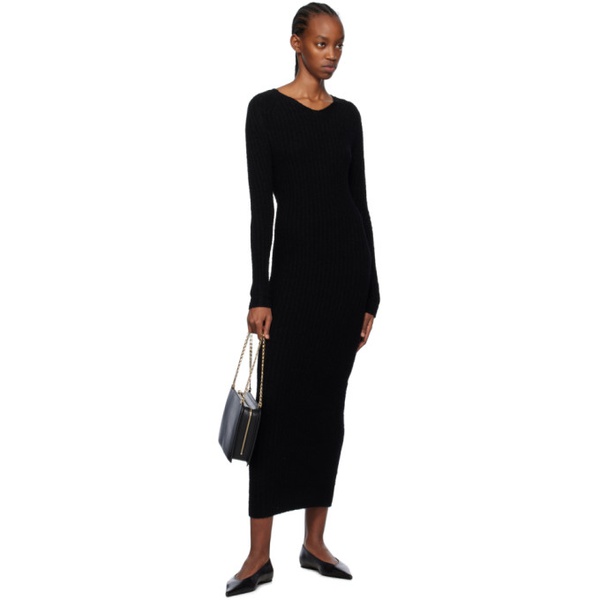  TOTEME Black V-Neck Maxi Dress 241771F055003