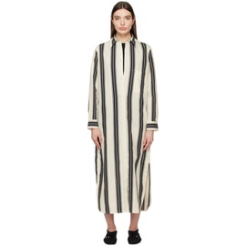 TOTEME Black & White Striped Maxi Dress 241771F055015