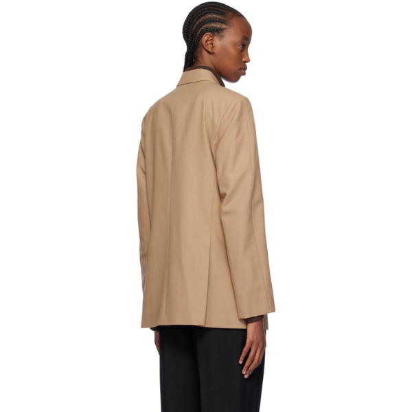  TOTEME Tan Double-Breasted Blazer 241771F057003