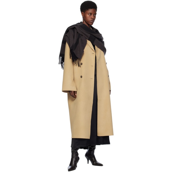  TOTEME Beige Double-Breasted Coat 241771F059005