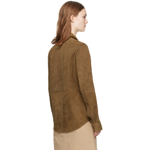  TOTEME Taupe Soft Suede Jacket 241771F064004