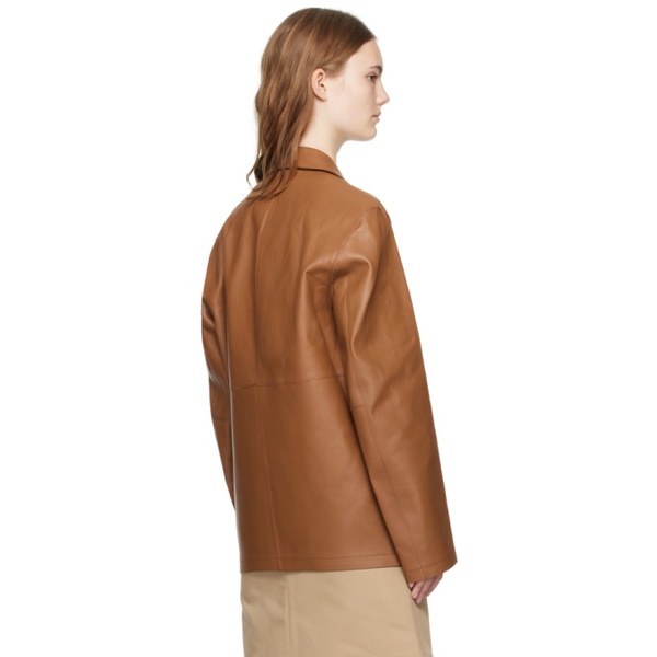  TOTEME Tan Clean Leather Jacket 241771F064006