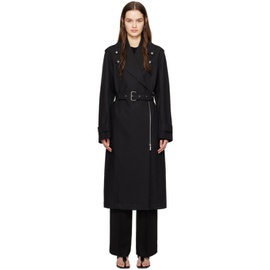 TOTEME Black Notched Lapel Trench Coat 241771F067001
