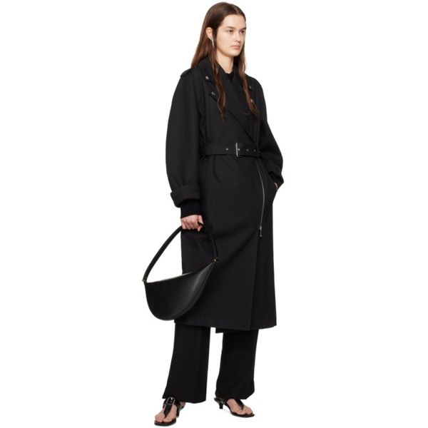  TOTEME Black Notched Lapel Trench Coat 241771F067001