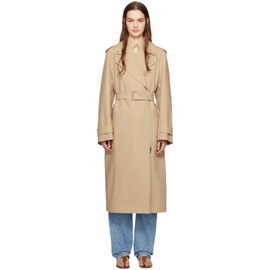 TOTEME Beige Notched Lapel Trench Coat 241771F067002