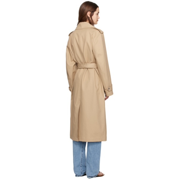  TOTEME Beige Notched Lapel Trench Coat 241771F067002