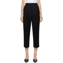 TOTEME Black Double-Pleated Trousers 241771F087004