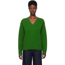 TOTEME Green V-Neck Sweater 241771F100000