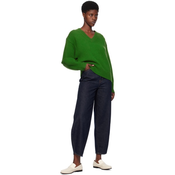  TOTEME Green V-Neck Sweater 241771F100000