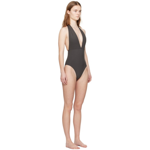  TOTEME Brown Halterneck Swimsuit 241771F103010