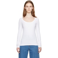 TOTEME White Classic Long Sleeve T-Shirt 241771F110014