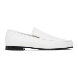 TOTEME White The Croco Oval Loafers 241771F121001
