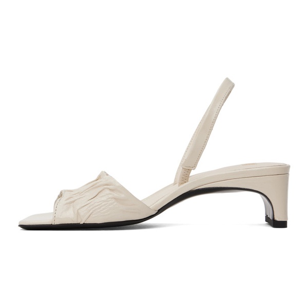  TOTEME 오프화이트 Off-White The Gathered Scoop Heeled Sandals 241771F125001