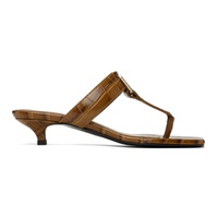 TOTEME Tan The Belted Croco Heeled Sandals 241771F125002